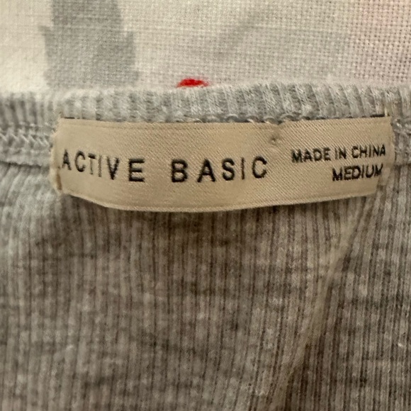 Active basic tank top sleeveless decorative button front activewear casual grey - Picture 4 of 6